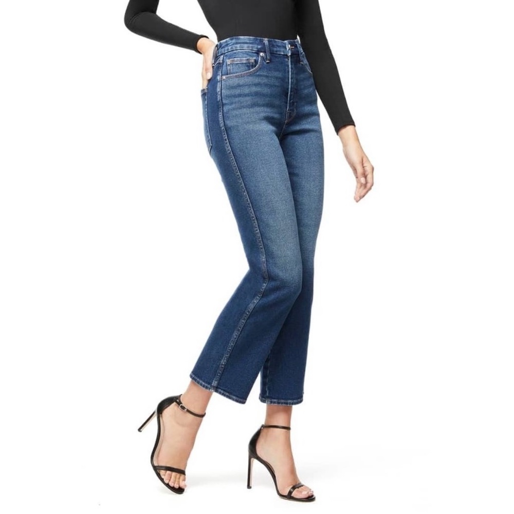 Good American Good Curve Western Yoke Blue Jeans
